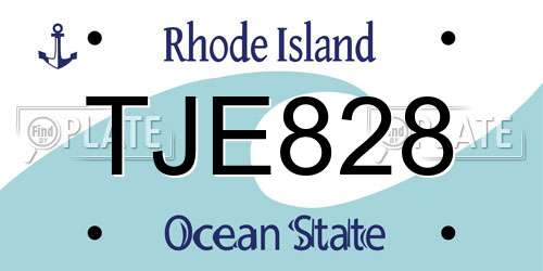 TJE828 Rhode Island License Plate
