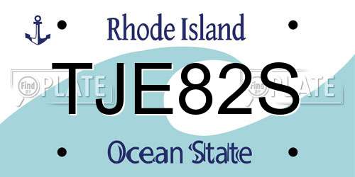 TJE82S Rhode Island License Plate