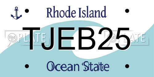 TJEB25 Rhode Island License Plate