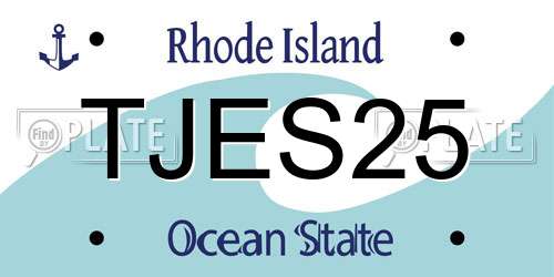 TJES25 Rhode Island License Plate