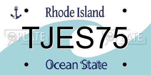 TJES75 Rhode Island License Plate