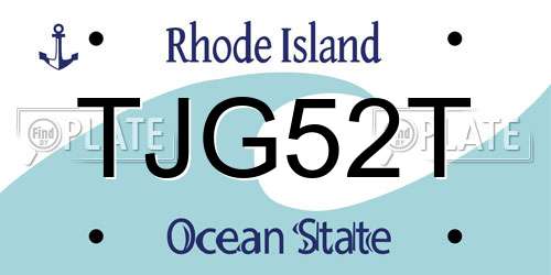TJG52T Rhode Island License Plate