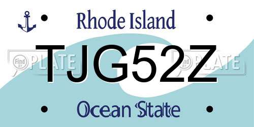 TJG52Z Rhode Island License Plate