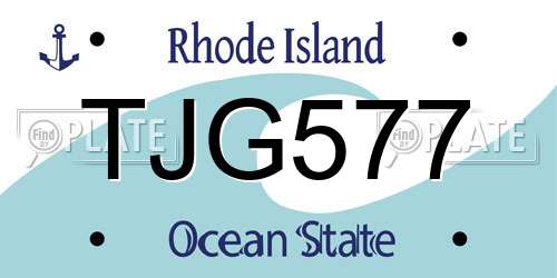 TJG577 Rhode Island License Plate