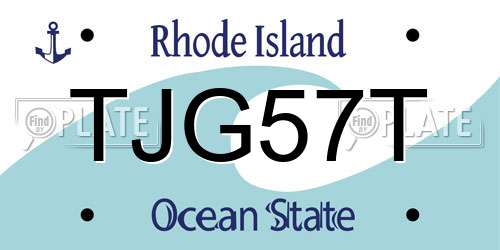 TJG57T Rhode Island License Plate