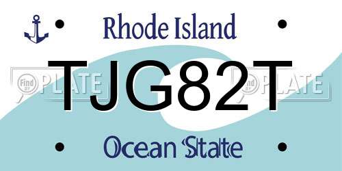TJG82T Rhode Island License Plate