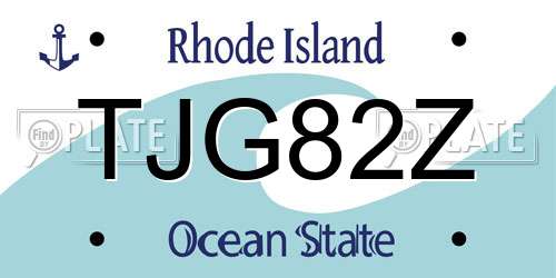 TJG82Z Rhode Island License Plate