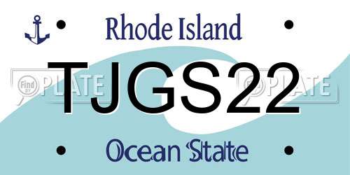 TJGS22 Rhode Island License Plate