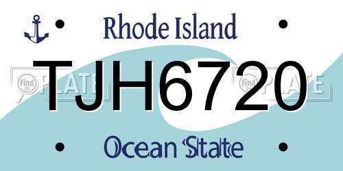 TJH6720 Rhode Island License Plate