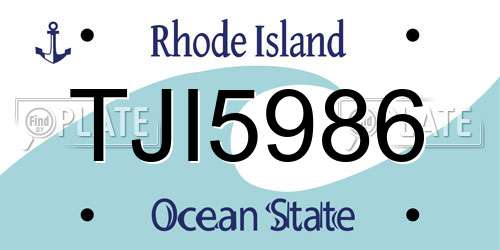TJI5986 Rhode Island License Plate