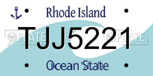 TJJ5221 Rhode Island License Plate