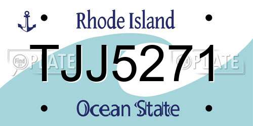 TJJ5271 Rhode Island License Plate