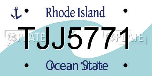 TJJ5771 Rhode Island License Plate