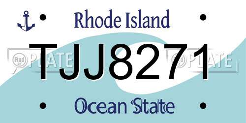 TJJ8271 Rhode Island License Plate