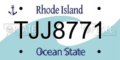 TJJ8771 Rhode Island License Plate