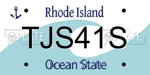 TJS41S Rhode Island License Plate