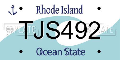 TJS492 Rhode Island License Plate