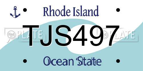 TJS497 Rhode Island License Plate