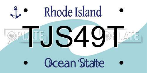 TJS49T Rhode Island License Plate