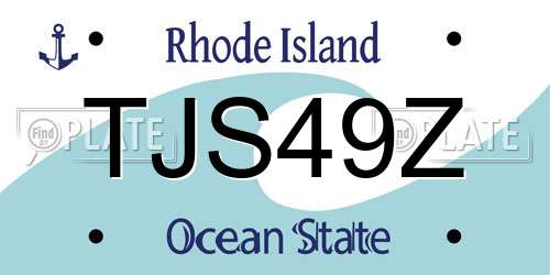 TJS49Z Rhode Island License Plate