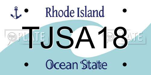 TJSA18 Rhode Island License Plate