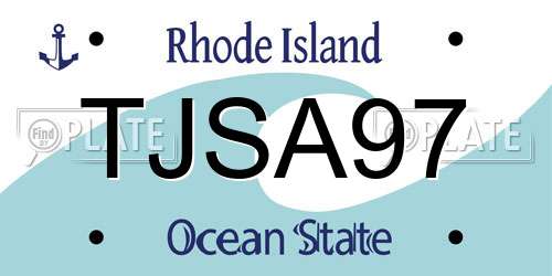 TJSA97 Rhode Island License Plate