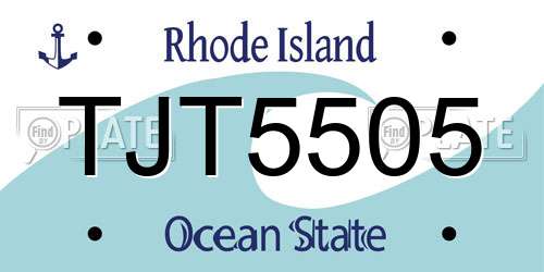 TJT5505 Rhode Island License Plate