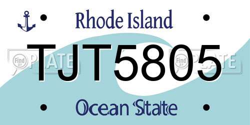TJT5805 Rhode Island License Plate