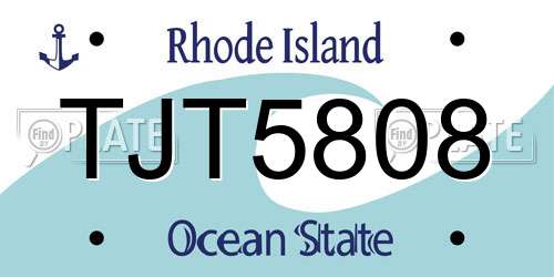 TJT5808 Rhode Island License Plate