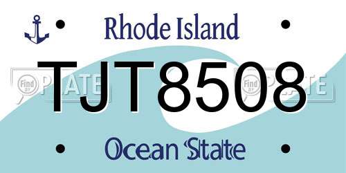 TJT8508 Rhode Island License Plate