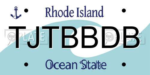 TJTBBDB Rhode Island License Plate
