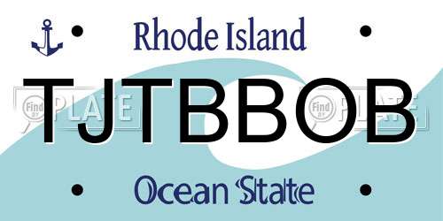 TJTBBOB Rhode Island License Plate