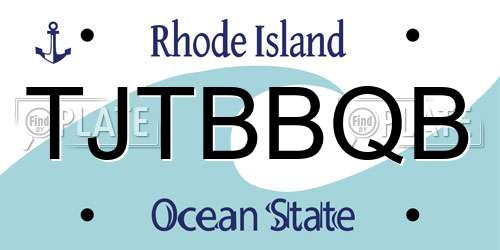 TJTBBQB Rhode Island License Plate