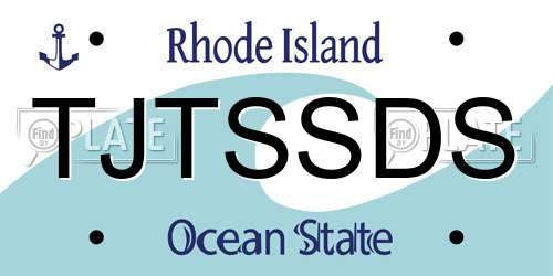 TJTSSDS Rhode Island License Plate