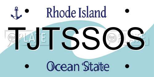 TJTSSOS Rhode Island License Plate