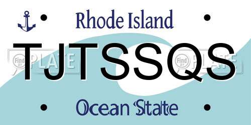 TJTSSQS Rhode Island License Plate
