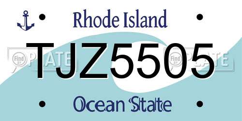 TJZ5505 Rhode Island License Plate