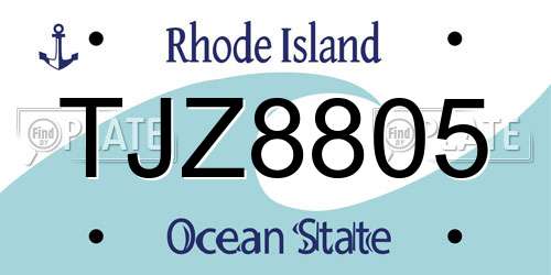 TJZ8805 Rhode Island License Plate
