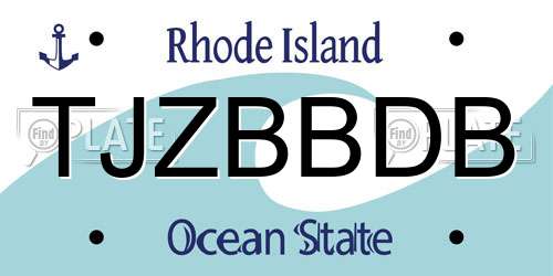 TJZBBDB Rhode Island License Plate