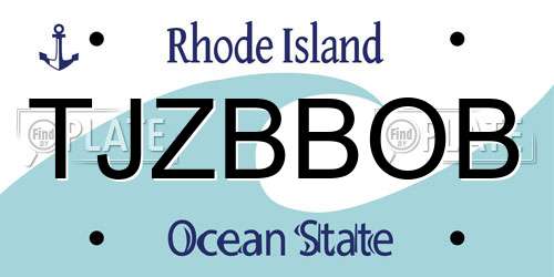 TJZBBOB Rhode Island License Plate