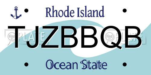 TJZBBQB Rhode Island License Plate