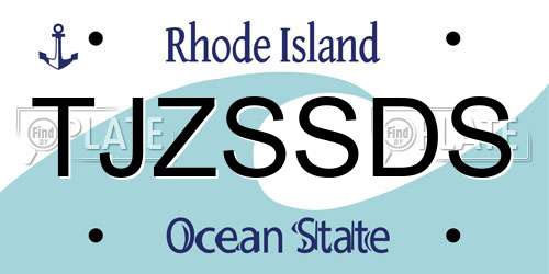 TJZSSDS Rhode Island License Plate
