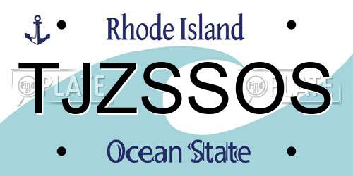 TJZSSOS Rhode Island License Plate