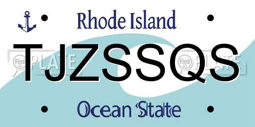 TJZSSQS Rhode Island License Plate