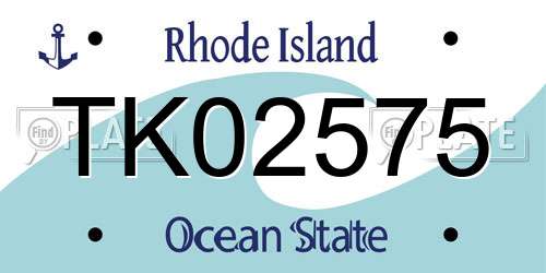 TK02575 Rhode Island License Plate