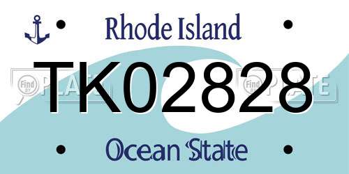 TK02828 Rhode Island License Plate