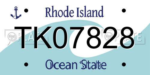 TK07828 Rhode Island License Plate