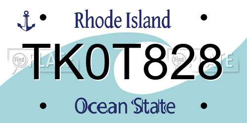 TK0T828 Rhode Island License Plate