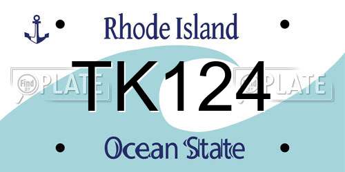 TK124 Rhode Island License Plate