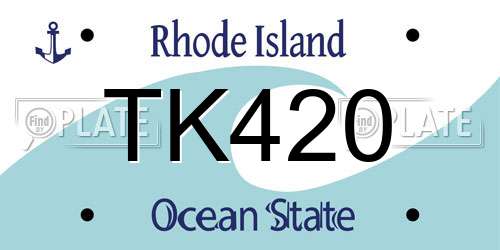 TK420 Rhode Island License Plate